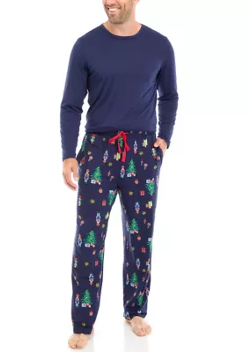 Men's Nutcracker Solid Long Sleeve Pajama Top