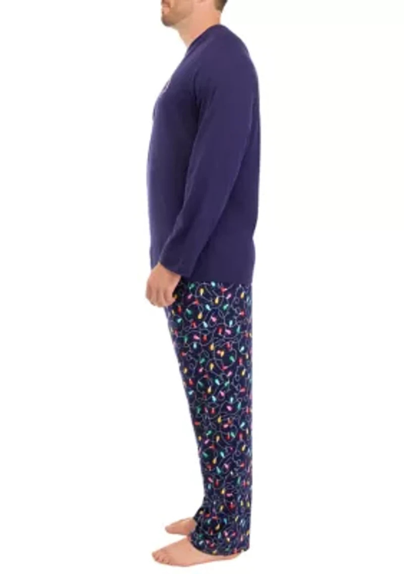Big & Tall Navy Lights Pajama Pants