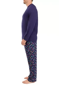 Big & Tall Navy Lights Pajama Pants