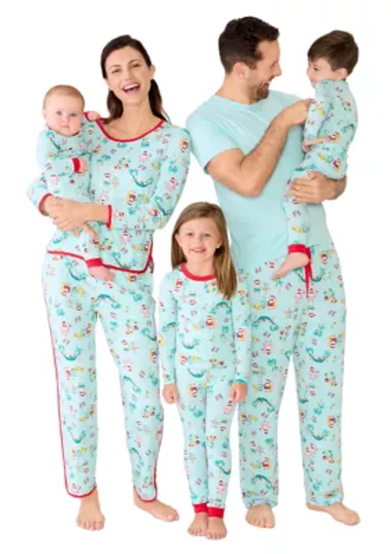 Big & Tall Beachy Christmas Short Sleeve Sleep Top