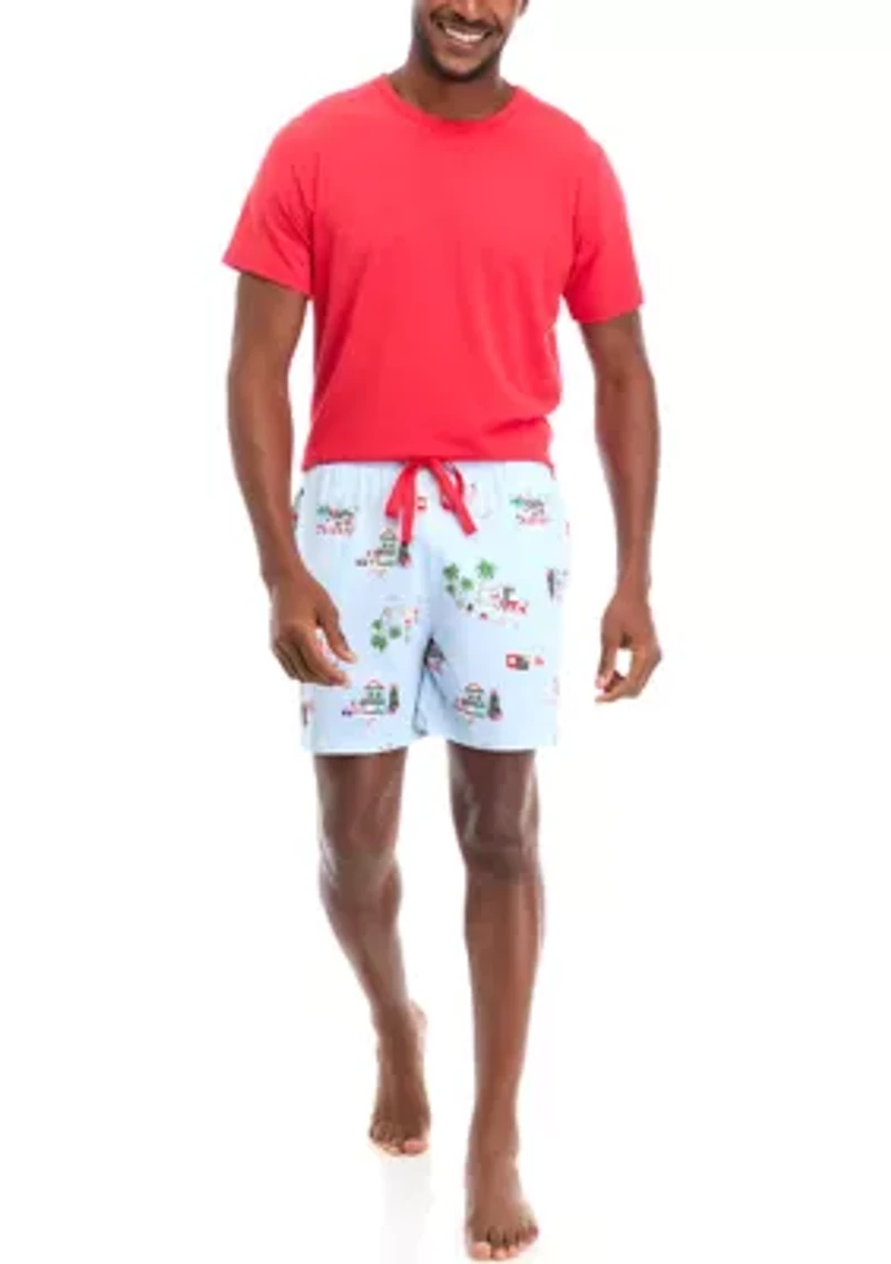 Men's Holiday Shopping Pajama Shorts