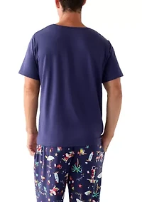 Men's Nutcracker Short Sleeve Pajama Top