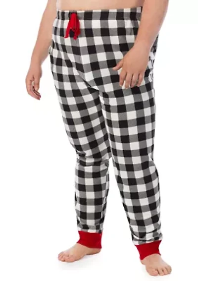 Big & Tall Black Buffalo Check Pajama Joggers