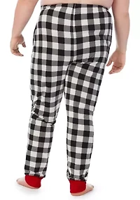 Big & Tall Black Buffalo Check Pajama Joggers