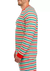Big & Tall Merry Multi Stripe Henley Sleep Shirt