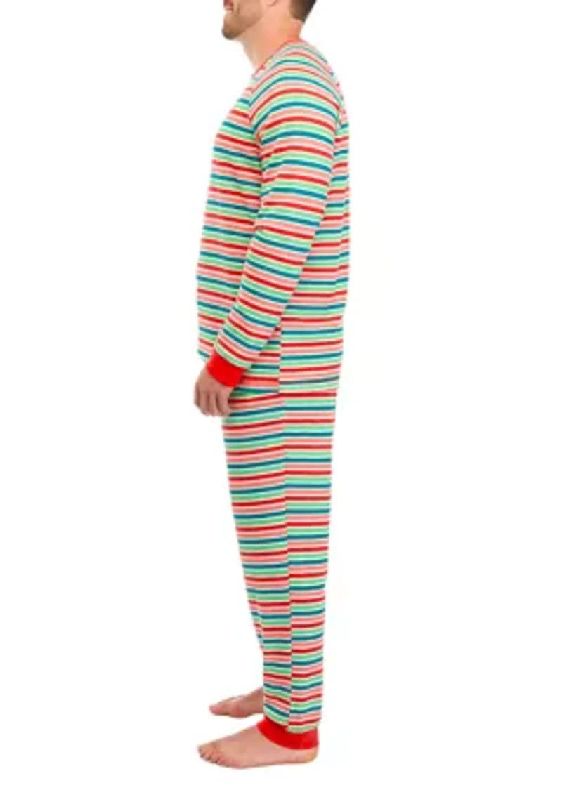 Big & Tall Merry Multi Stripe Henley Sleep Shirt