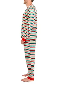 Big & Tall Merry Multi Stripe Henley Sleep Shirt