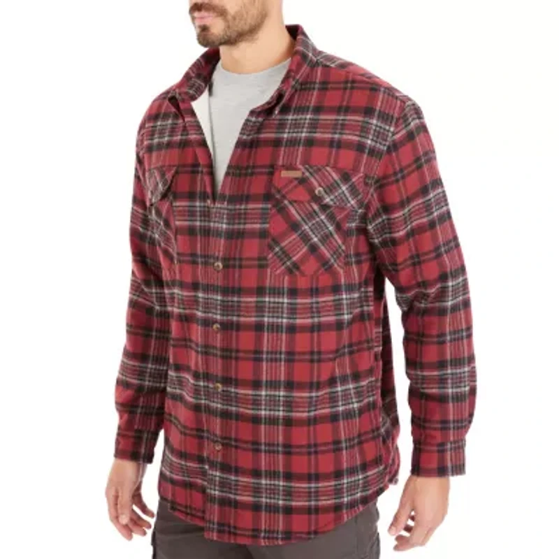 Big & Tall Sherpa-Lined Flannel Shirt Jacket