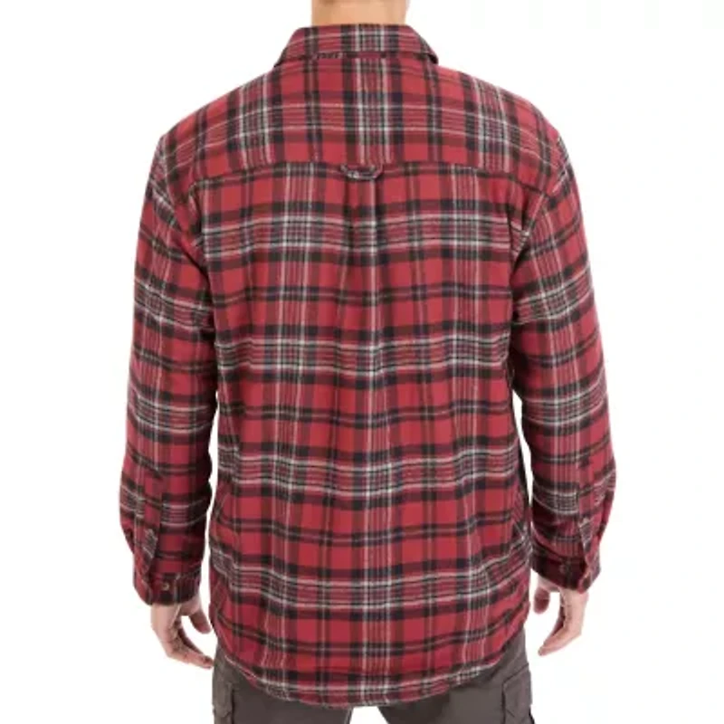 Big & Tall Sherpa-Lined Flannel Shirt Jacket