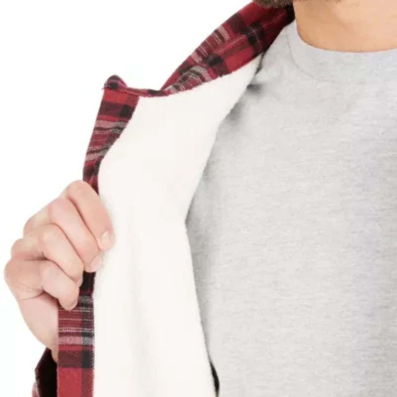 Big & Tall Sherpa-Lined Flannel Shirt Jacket