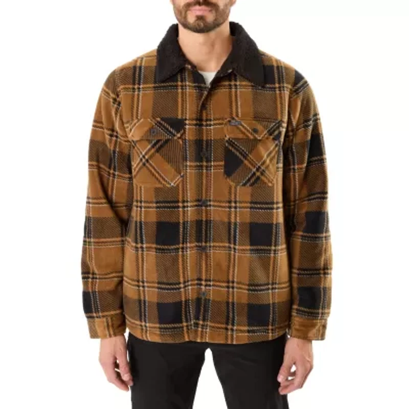 Big & Tall Sherpa-Lined Plaid Polarfleece Jacket