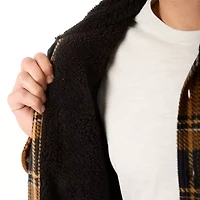 Big & Tall Sherpa-Lined Plaid Polarfleece Jacket