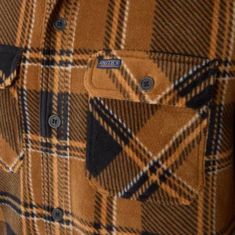 Big & Tall Sherpa-Lined Plaid Polarfleece Jacket