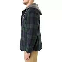 Big & Tall Sherpa-Lined Hooded Flannel Shirt Jacket