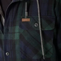 Big & Tall Sherpa-Lined Hooded Flannel Shirt Jacket
