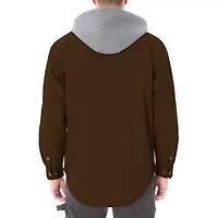 Big & Tall Men's Sherpa-Lined Hooded Stretch-Canvas Snap Shirt-Jacket