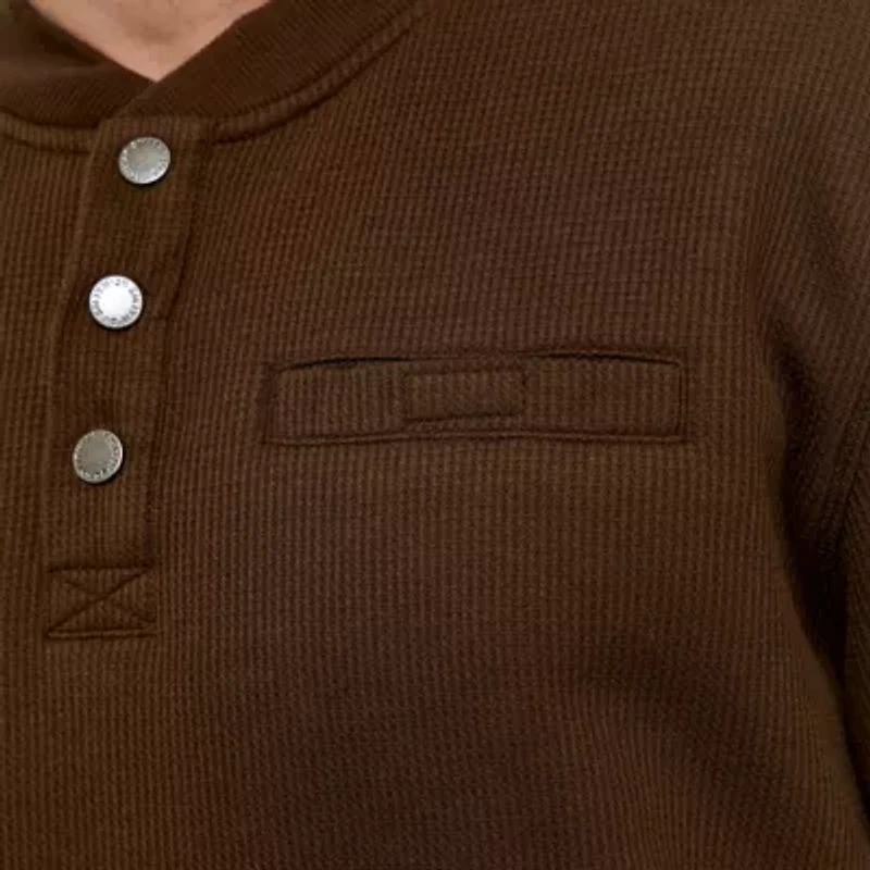 Sherpa-Lined Bonded Thermal Henley Pullover