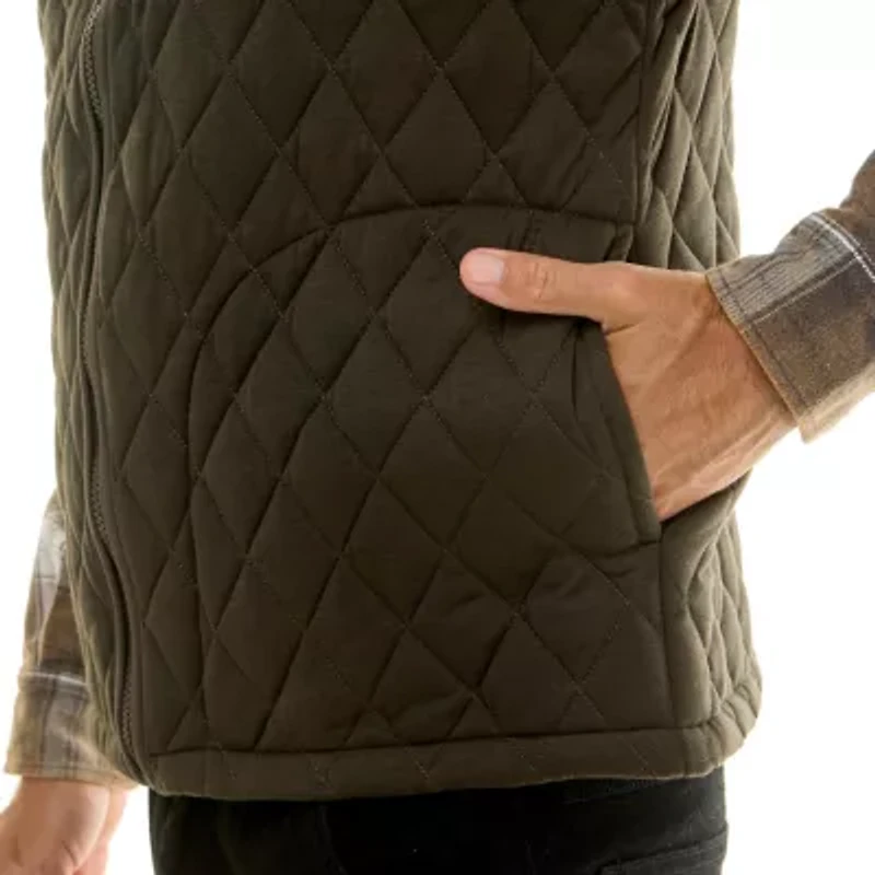 Full-Zip Diamond Quilted Vest