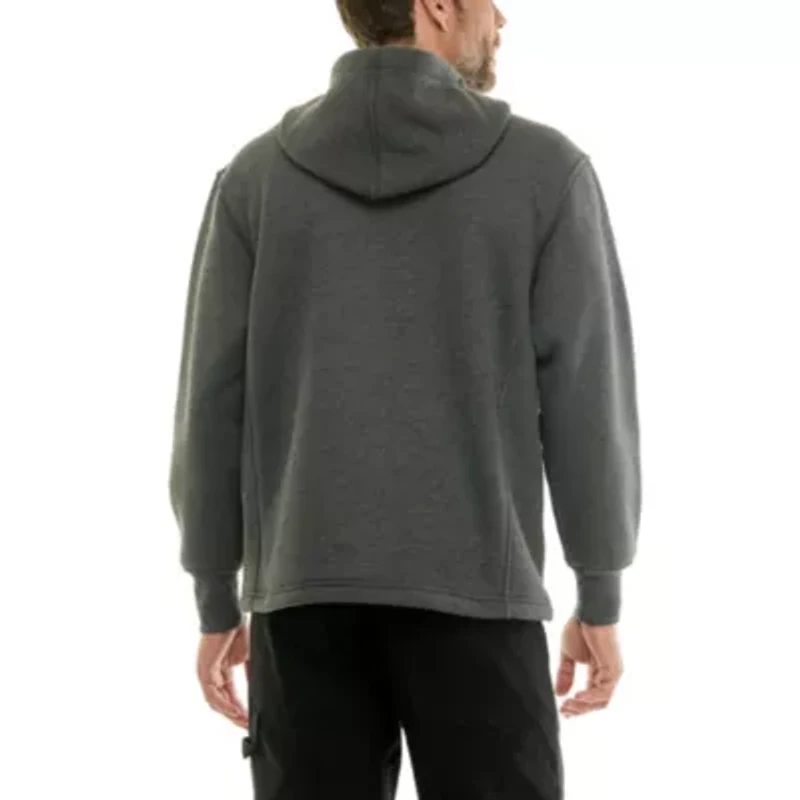 Sherpa-Lined Heather Thermal Hooded Full-Zip Shirt Jacket