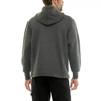 Sherpa-Lined Heather Thermal Hooded Full-Zip Shirt Jacket