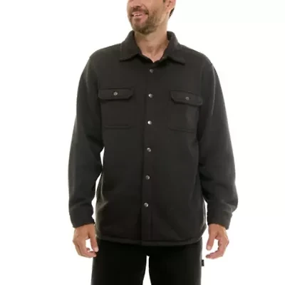 Sweater Fleece Snap Closure Shirt Jacket