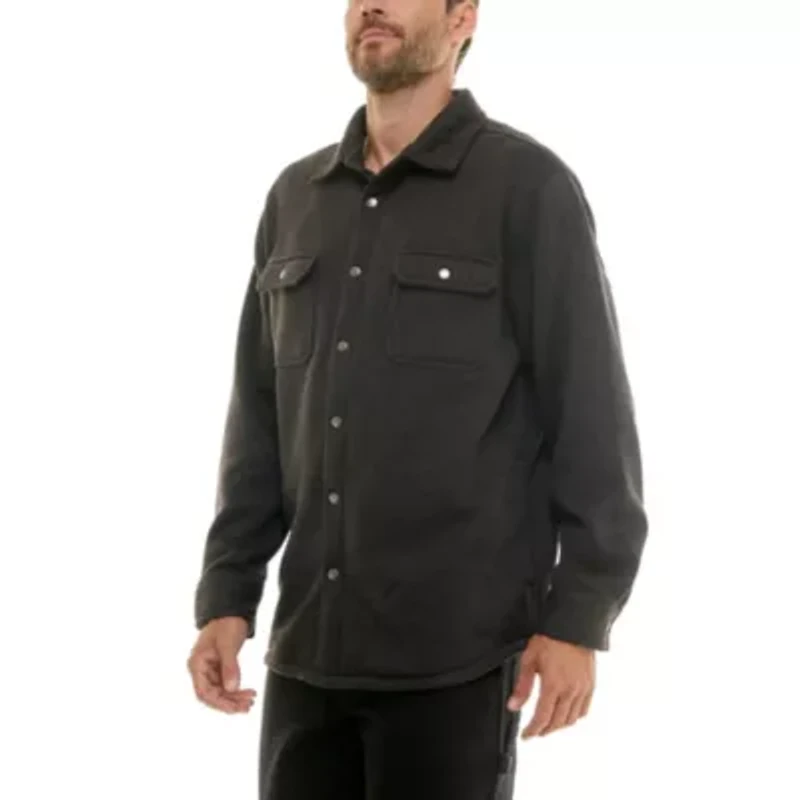 Sweater Fleece Snap Closure Shirt Jacket