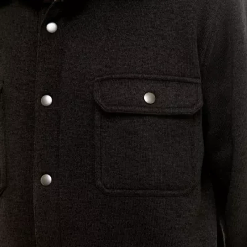 Sweater Fleece Snap Closure Shirt Jacket