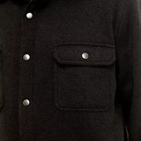 Sweater Fleece Snap Closure Shirt Jacket