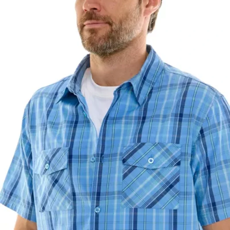 Short Sleeve Full Button Front Shirt with 2 Chest Pockets