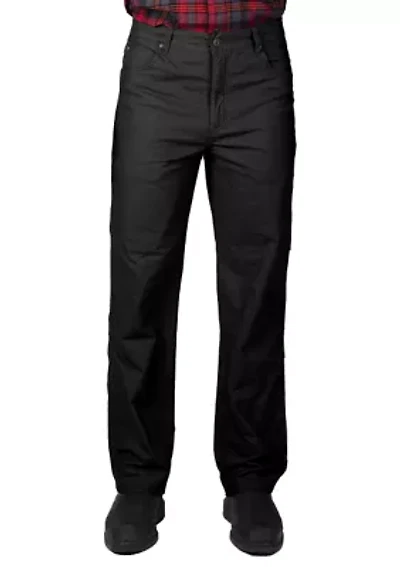 Stretch Fleece-Lined Canvas 5-Pocket Pant