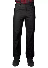 Stretch Fleece-Lined Canvas 5-Pocket Pant