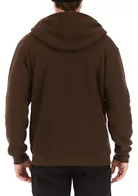 Sherpa-Bonded Thermal Knit Hooded Jacket