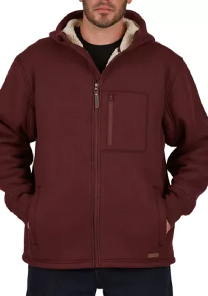 Sherpa Lined Hooded Thermal Shirt Jacket