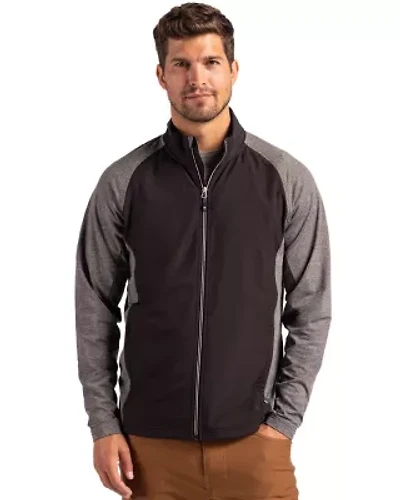 Cutter & Buck Adapt Eco Knit Hybrid Recycled Mens Big Tall Full Zip Jacket