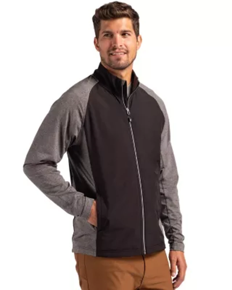 Cutter & Buck Adapt Eco Knit Hybrid Recycled Mens Big Tall Full Zip Jacket