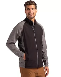 Cutter & Buck Adapt Eco Knit Hybrid Recycled Mens Big Tall Full Zip Jacket