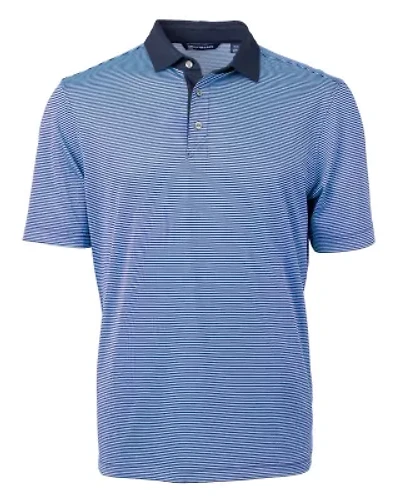 Virtue Eco Pique Micro Stripe Recycled Mens Big & Tall Polo