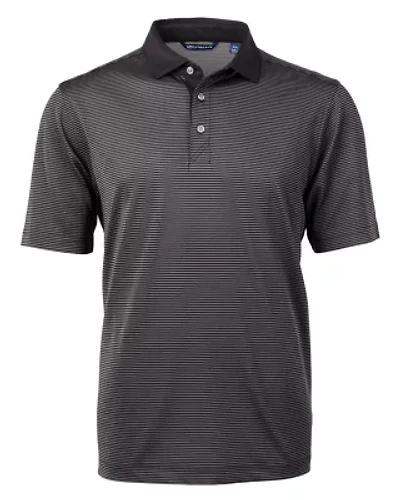 Virtue Eco Pique Micro Stripe Recycled Mens Big & Tall Polo