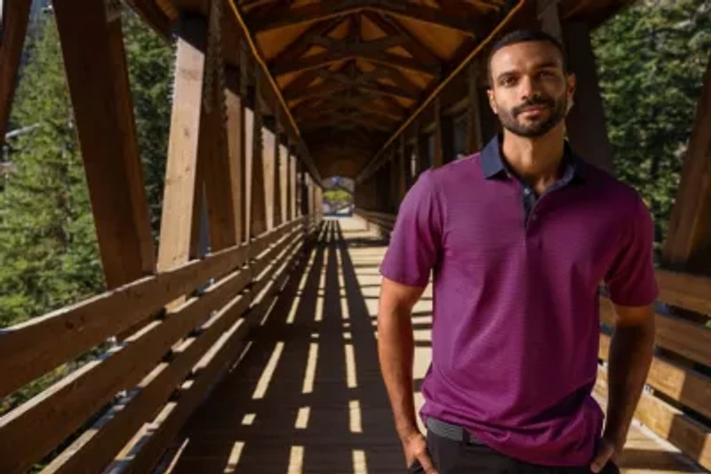 Virtue Eco Pique Micro Stripe Recycled Mens Big & Tall Polo