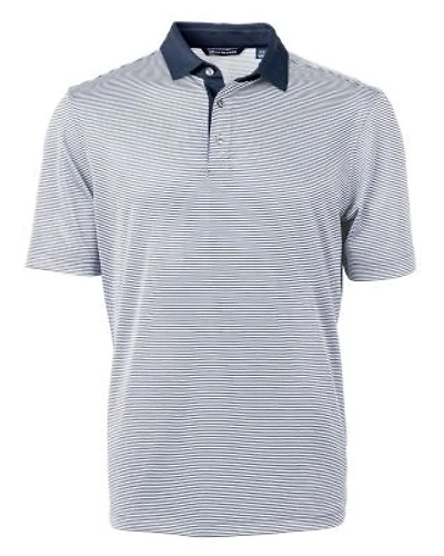 Virtue Eco Piqué Micro Stripe Recycled Mens Big & Tall Polo