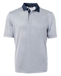 Virtue Eco Piqué Micro Stripe Recycled Mens Big & Tall Polo