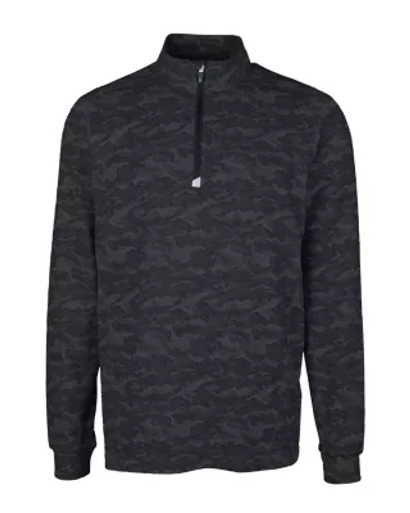 Big & Tall Traverse Camo Print Stretch Quarter Zip Mens and Pullover
