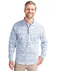 Big & Tall Traverse Camo Print Stretch Quarter Zip Mens and Pullover