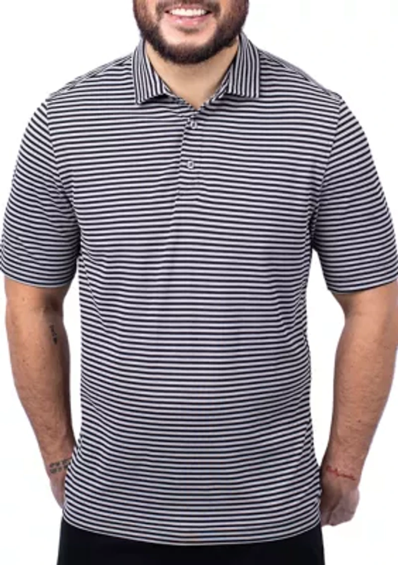 Big & Tall Virtue Eco Pique Stripe Recycled Mens and Polo