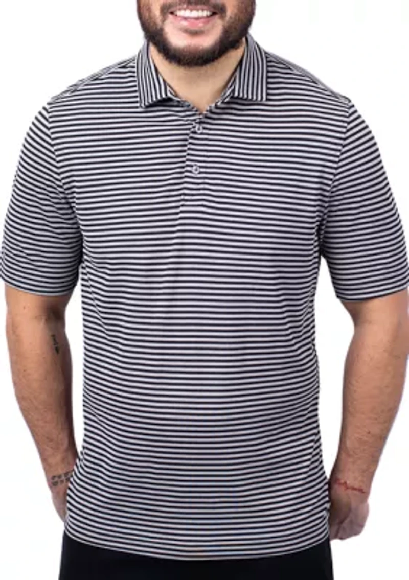 Big & Tall Virtue Eco Pique Stripe Recycled Mens and Polo