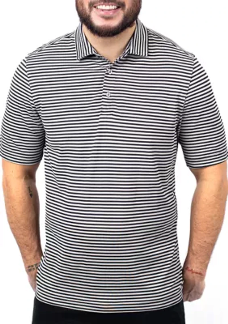 Big & Tall Virtue Eco Pique Stripe Recycled Mens and Polo