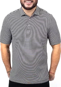 Big & Tall Virtue Eco Pique Stripe Recycled Mens and Polo