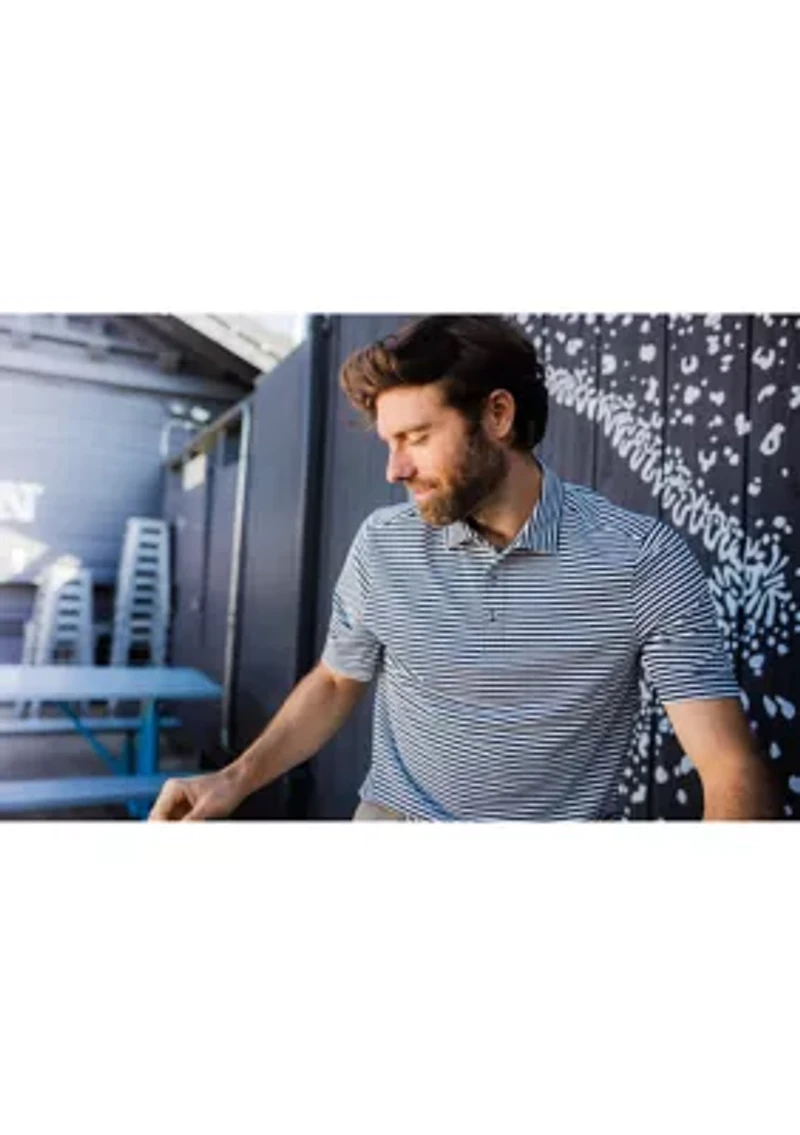Big & Tall Virtue Eco Pique Stripe Recycled Mens and Polo