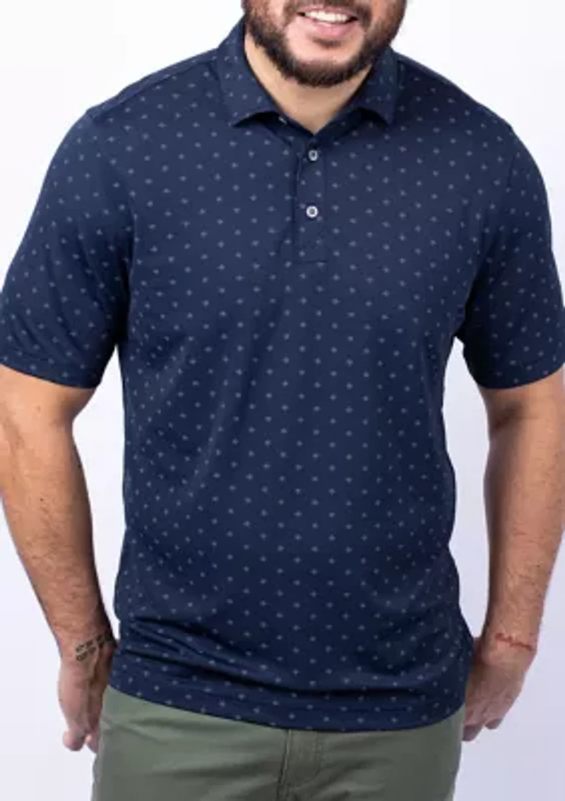 Virtue Eco Pique Tile Print Recycled Big & Tall Polo