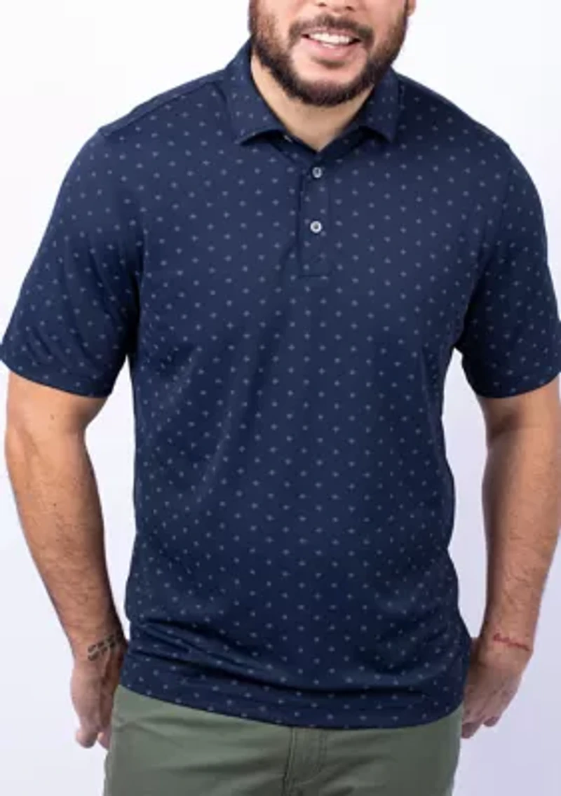 Virtue Eco Piqué Tile Print Recycled Big & Tall Polo